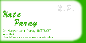 mate paray business card